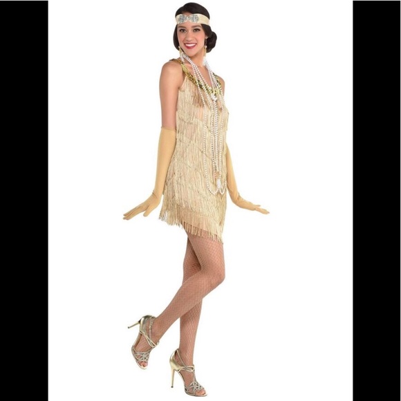 ROARING 20’s FLAPPER - CHARLESTON - GATSBY - FRINGE DRESS - SIZE SMALL / MEDIUM - Picture 1 of 4